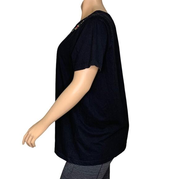 Veranesi Top Embroidery Multicolored Flowers Short Sleeve Pullover Size 2X - Picture 3 of 7